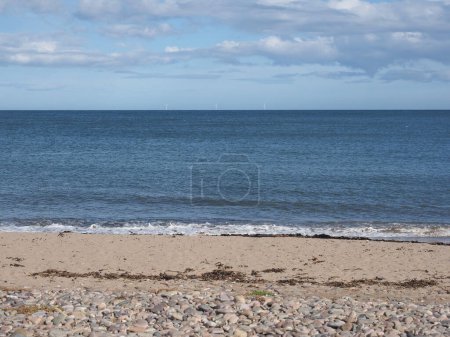 View of the beach in Stonehaven, UK