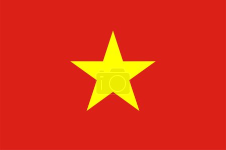 Illustration for The Vietnamese national flag of Vietnam, Asia - Royalty Free Image