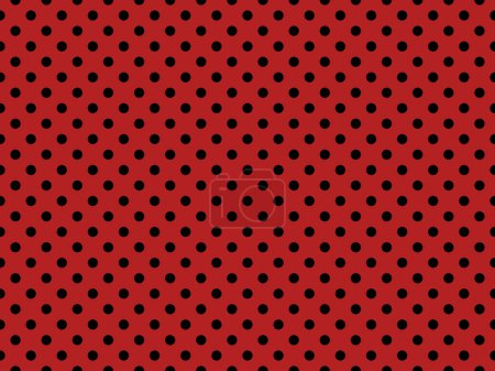 Illustration for Black polka dots pattern over firebrick useful as a background - Royalty Free Image
