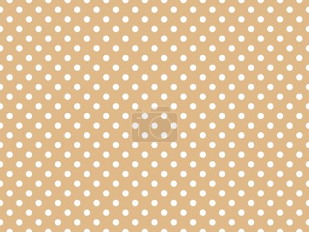 Ilustración de White polka dots pattern over burly wood useful as a background - Imagen libre de derechos