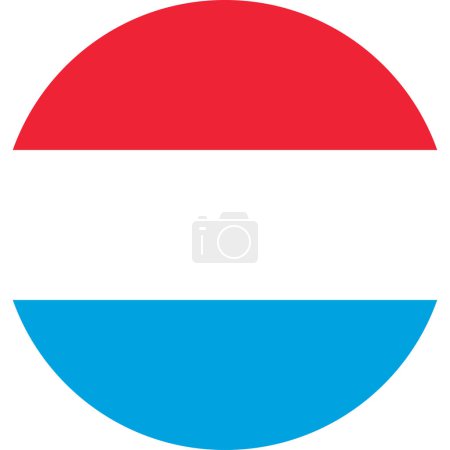 Ilustración de Bandera nacional luxemburguesa redonda de Luxemburgo, Europa - Imagen libre de derechos