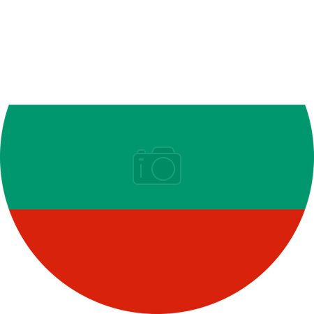 Illustration for Round Bulgarian national flag of Bulgaria, Europe - Royalty Free Image