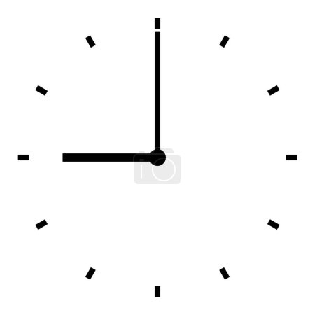 Illustration for Clock at 9 am or 9 pm or 21 - Royalty Free Image