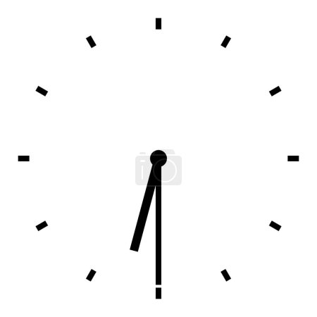 Illustration for Clock illustration at half past six - Royalty Free Image