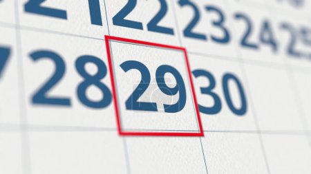 Calendario con día comprobado del mes 3D