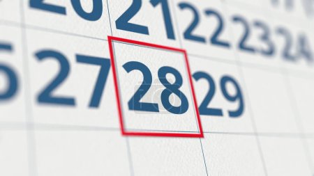 Calendario con día comprobado del mes 3D