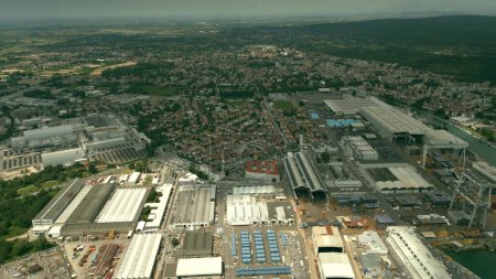 Aerial shot of industrial facilities