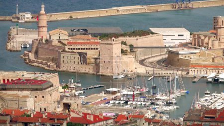 The harbor and Vieux-Port coastal area of Marseille