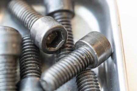 Photo for Metal Screws used to hold machinery together - Royalty Free Image