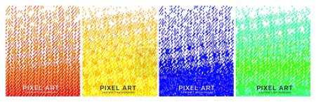 Téléchargez les photos : Pixels colorés points chaotique fond abstrait - en image libre de droit