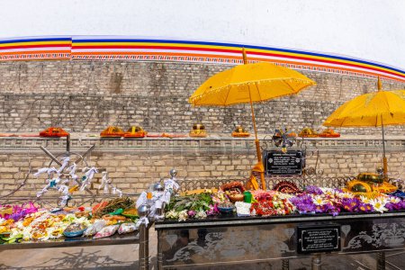 Photo for Ruwanweliseya Dagoba buddhist stupa tourist and pilgrimage site. Anuradhapura, Sri Lanka. - Royalty Free Image
