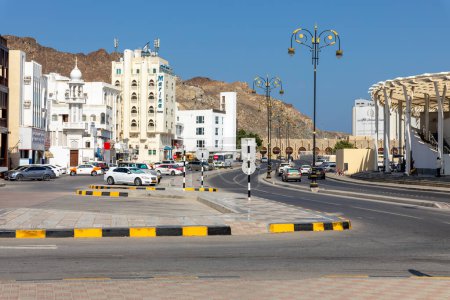 Photo for Traditional Omani architecture. Old Town of Muscat along Mutrah Corniche, Oman. Arabian Peninsula. - Royalty Free Image