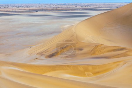 Photo for Namibia Desert. Aerial View Sand Dunes near Walvis Bay. Skeleton Coast. Namibia. Africa. - Royalty Free Image