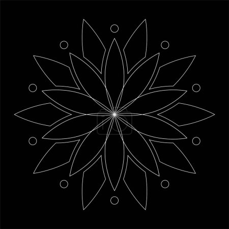 Téléchargez les illustrations : Mandala flower illustration, calm and beautiful symmetric ornament - en licence libre de droit