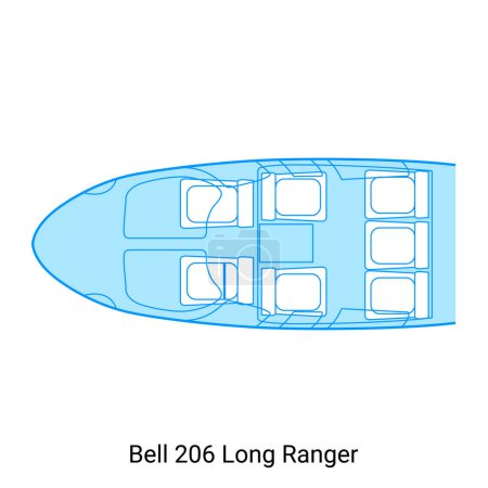 Illustration for Bell 206 Long Ranger airplane scheme. Civil Aircraft Guide - Royalty Free Image