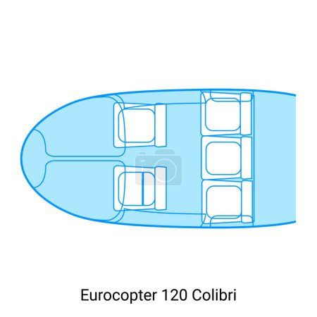 Ilustración de Esquema de avión Eurocopter 120 Colibri. Guía de aeronaves civiles - Imagen libre de derechos