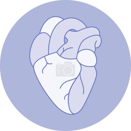 Illustration for Heart illustration anatomy real icon for fitness app or website or print artwork - Royalty Free Image