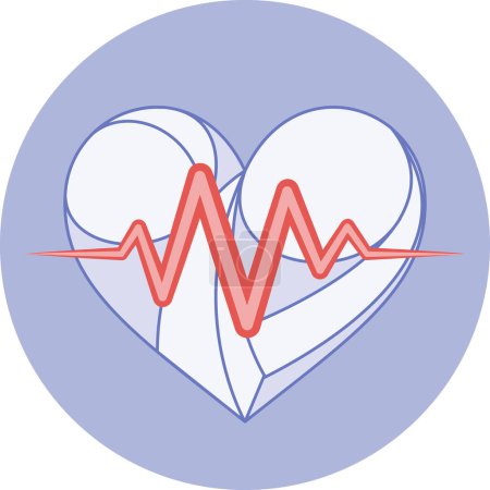 Illustration for Heart illustration anatomy symbolic icon for fitness app or website or print artwork - Royalty Free Image