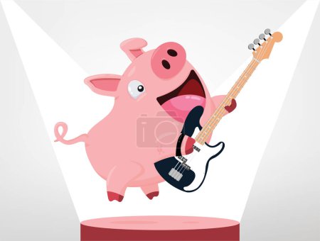 Téléchargez les photos : Illustration vectorielle d'un cochon à bascule - en image libre de droit