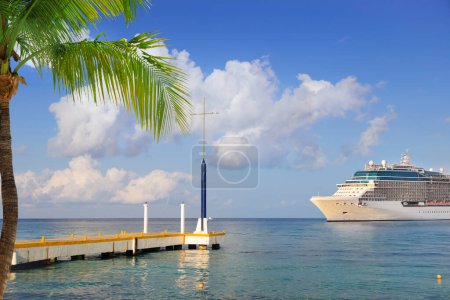Photo for Luxury cruise ship sailing to port on sunny day - Royalty Free Image