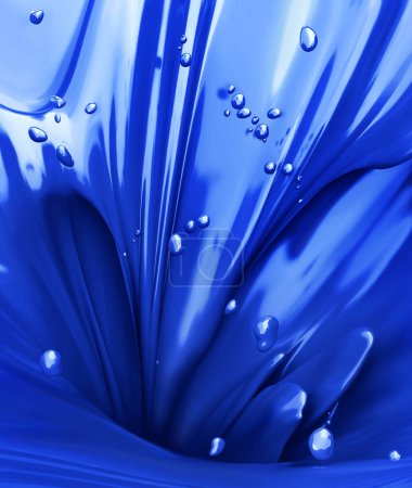 Foto de Pintura azul o líquido, fondo abstracto de tinta de barra, representación 3d, ilustración - Imagen libre de derechos