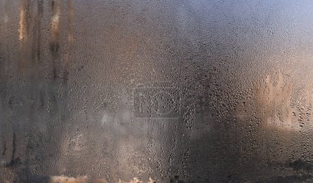 Condensación de vidrio húmedo. agua gotas textura fondo
