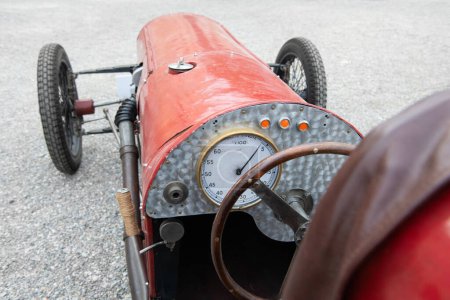 Photo for Retro racing red car outdoor, early 20th century, detail. - Royalty Free Image