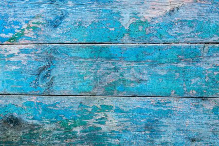 Foto de Fondo de tablas de madera con pintura azul pelado viejo - Imagen libre de derechos