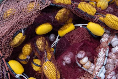 Photo for Fishing nets in port, detail - Royalty Free Image