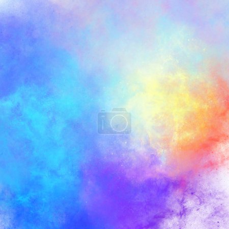 Foto de Fondo abstracto azul, ilustración. Universo colorido, arco iris, espacio o nubes, telón de fondo artístico, hermoso elemento de diseño - Imagen libre de derechos