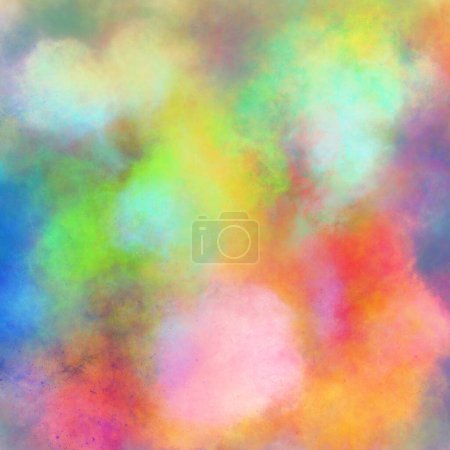 Foto de Fondo abstracto azul, ilustración. Universo colorido, arco iris, espacio o nubes, telón de fondo artístico, hermoso elemento de diseño - Imagen libre de derechos