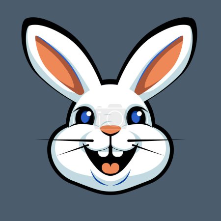 Illustration for Cute face of hare or rabbit in cartoon style, children's book character, vector illustration - Royalty Free Image