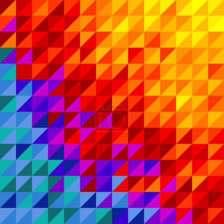 Illustration for Bright multicolored low poly triangles, abstract backgriund, minimalism, contemporary design, vector illustration - Royalty Free Image