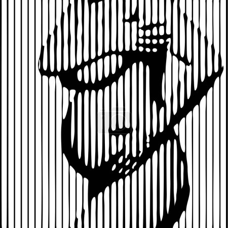 Ilustración de Una mujer embarazada. Cuerpo femenino abstracto con vientre en anticipación del nacimiento del dibujo infantil con líneas, diseño de moda minimalista, ilustración vectorial - Imagen libre de derechos
