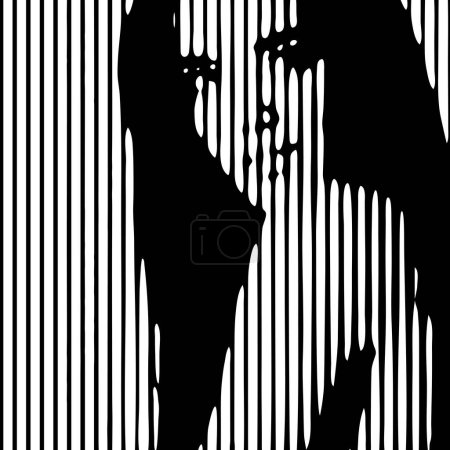 Illustration for Young woman with long hair. Abstract beautiful female face drawing with lines. Girl, minimalist fashion design, vector illustration - Royalty Free Image
