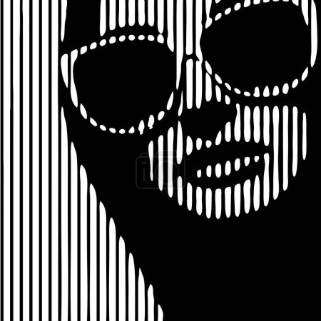 Illustration for Young woman with sunglasses portrait. Abstract beautiful female face drawing with lines. Girl, minimalist fashion design, vector illustration - Royalty Free Image