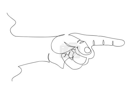 Ilustración de Mano mostrando algo con el dedo índice, dibujo de línea continua, ilustración vectorial - Imagen libre de derechos