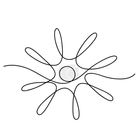 Illustration for Sun, continuous line drawing, vector illustration - Royalty Free Image