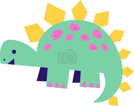 Illustration for Paper Cut Cartoon Dinosaur Stegosaurus. Vector illustration - Royalty Free Image