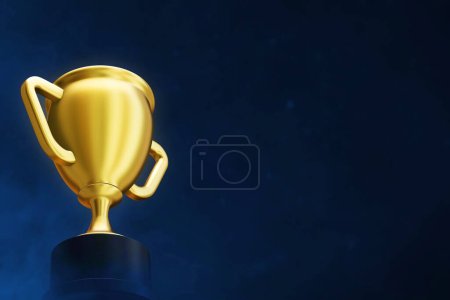 Champion golden trophy 3d illustration