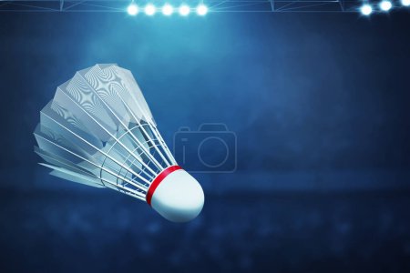 Téléchargez les photos : Ballon de badminton sur illustration 3D - en image libre de droit