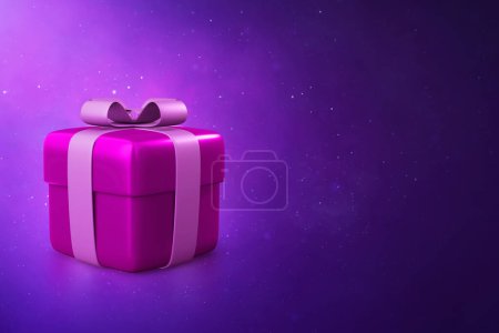Pink gift box on 3d illustration
