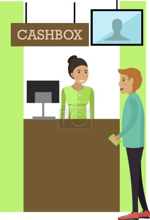 Téléchargez les illustrations : Banque icône vectorielle cashbox isolé sur fond blanc - en licence libre de droit