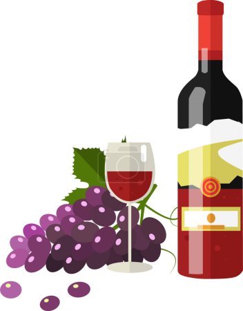 Téléchargez les illustrations : Icône vectorielle boisson vin rouge isolé sur fond blanc - en licence libre de droit