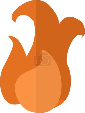 Blazing fire flame vector icon isolated on white background