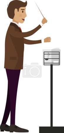 Man conductor vector icon isolated on white background