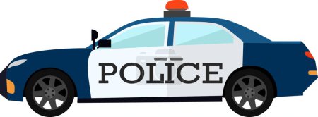 Téléchargez les illustrations : Icône vectorielle voiture de police isolé sur fond blanc - en licence libre de droit