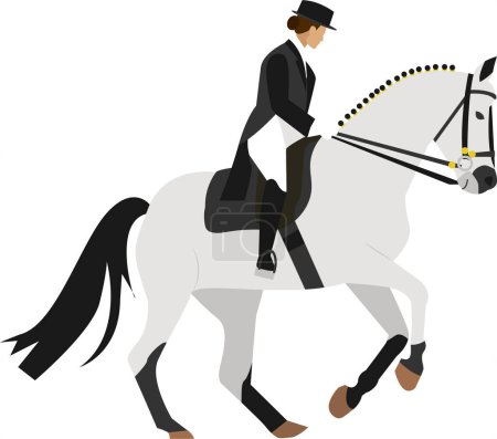 Téléchargez les illustrations : Dame cheval vecteur icône isolé sur fond blanc - en licence libre de droit
