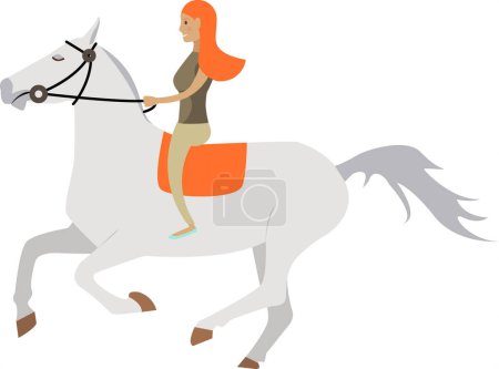 Illustration for Female horse rider vector icon isolated on white background - Royalty Free Image