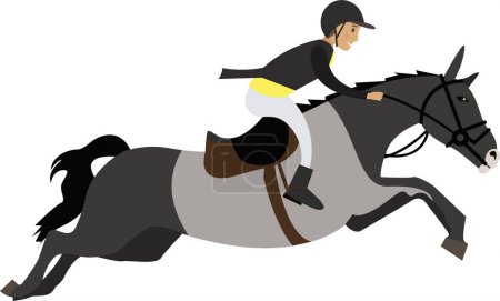 Illustration for Sportsman horse rider galloping vector icon isolated on white background - Royalty Free Image